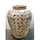 y14075 -花器系列-古樸陶瓷 - 落灰陶(白風化花瓶甕-中)